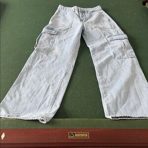 Stylish Light Blue Women's Cargo Jeans